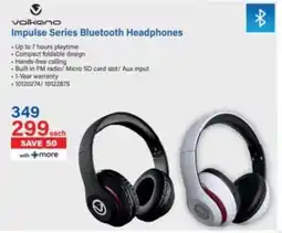 Incredible Connection Volkano Impulse Series Bluetooth Headphones offer