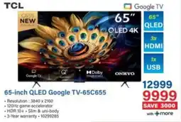 Incredible Connection TCL 65-inch QLED Google TV-65C655 offer