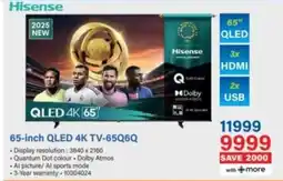 Incredible Connection Hisense 65-inch QLED 4K TV-65Q6Q offer