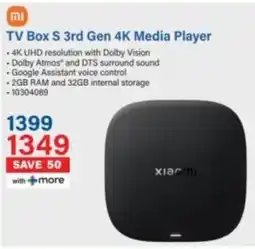 Incredible Connection Xiaomi TV Box S 3rd Gen 4K Media Player offer