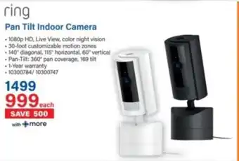 Incredible Connection Ring Pan Tilt Indoor Camera offer