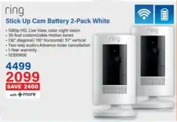 Incredible Connection Ring Stick Up Cam Battery 2-Pack White offer