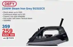 Incredible Connection DEFY 2200W Steam Iron Grey S12322CX offer