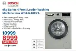 Incredible Connection BOSCH Series 4 Front Loader Washing Machine Inox WGA1440XZA offer