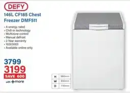 Incredible Connection DEFY CF185 Chest Freezer DMF511 offer