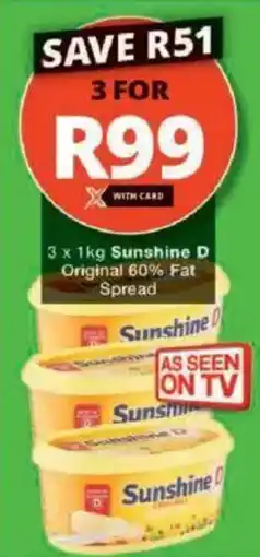 Checkers Sunshine D Original 60% Fat Spread offer
