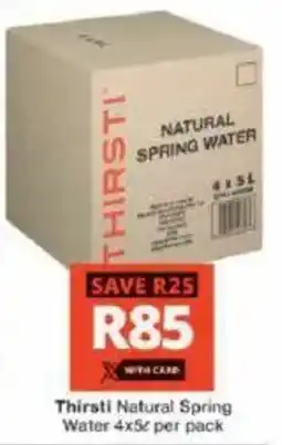Checkers Thirsti Natural Spring Water offer