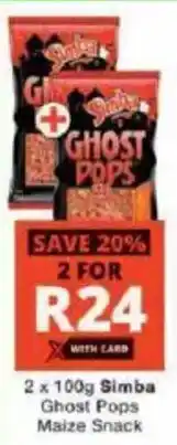 Checkers Simba Ghost Pops Maize Snack offer