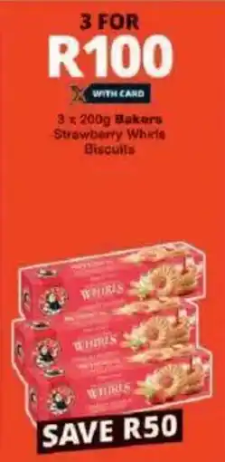 Checkers Bakers Strawberry Whirls Biscuits offer