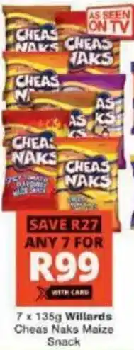 Checkers Willards Cheas Naks Maize Snack offer