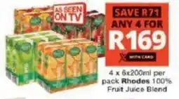 Checkers Rhodes 100% Fruit Juice Blend offer