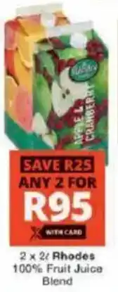 Checkers Rhodes 100% Fruit Juice Blend offer