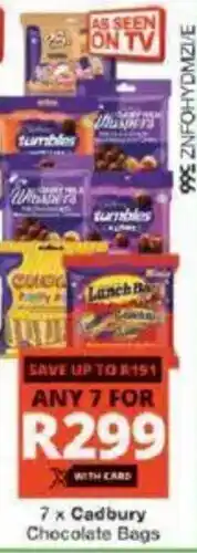 Checkers Cadbury Chocolate Bags offer