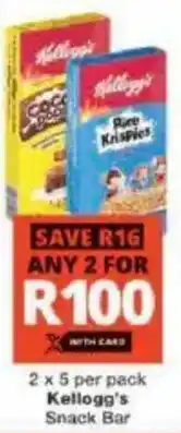 Checkers Kellogg's Snack Bar offer
