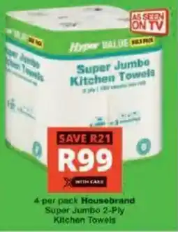 Checkers Housebrand Super Jumbo 2-Ply Kitchen Towels offer