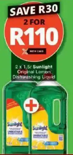 Checkers Sunlight Original Lemon Dishwashing Liquid offer