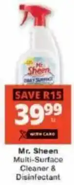 Checkers Mr. Sheen Multi-Surface Cleaner & Disinfectant offer