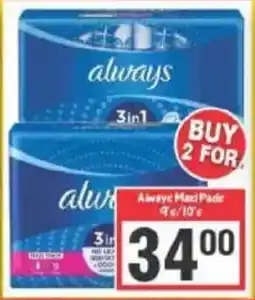 Big Save Always Maxi Pads offer
