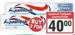 Big Save Aquafresh Toothpaste offer