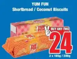 Boxer YUM FUN Shortbread/ Coconut Biscuits offer