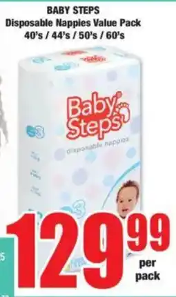 Boxer BABY STEPS Disposable Nappies Value Pack offer