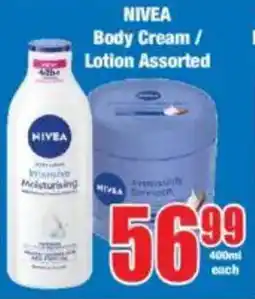 Boxer NIVEA Body Cream/ Lotion Assorted offer