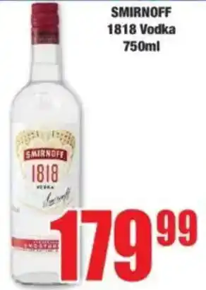 Boxer SMIRNOFF 1818 Vodka offer