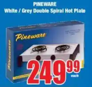 Boxer PINEWARE White/ Grey Double Spiral Hot Plate offer