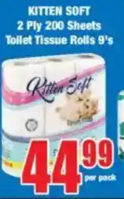 Boxer KITTEN SOFT 2 Ply 200 Sheets Toilet Tissue Rolls offer