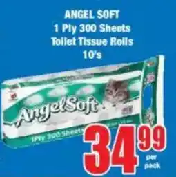 Boxer ANGEL SOFT 1 Ply 300 Sheets Toilet Tissue Rolls offer