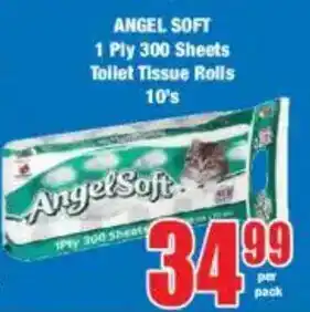 Boxer ANGEL SOFT 1 Ply 300 Sheets Toilet Tissue Rolls offer
