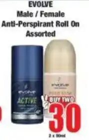 Boxer EVOLVE Male/Female Anti-Perspirant Roll On Assorted offer