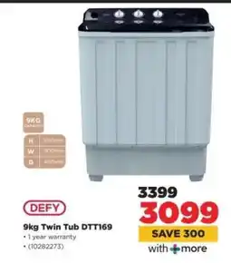 HiFi Corp Defy 9kg Twin Tub DTT169 offer
