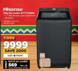 HiFi Corp Hisense 21kg Top Loader WT7T2125DB offer