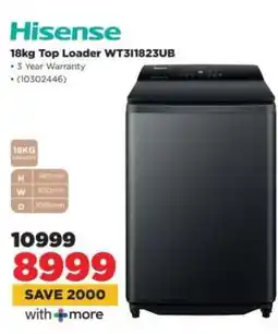 HiFi Corp Hisense 18kg Top Loader WT311823UB offer
