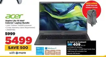HiFi Corp Acer Aspire Lite 15 Intel Celeron Laptop Bundle offer