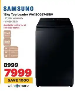 HiFi Corp Samsung 15kg Top Loader WA15CG5745BV offer
