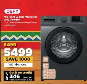 HiFi Corp DEFY 7kg Front Loader Manhattan Grey DAW394 offer