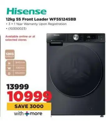 HiFi Corp Hisense 12kg 5S Front Loader WF5S1245BB offer