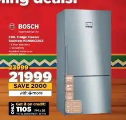 HiFi Corp Bosch 619L Fridge Freezer Stainless KGN86CI3OZ offer