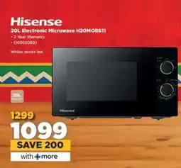 HiFi Corp Hisense 20L Electronic Microwave H20MOBS11 offer