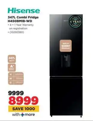HiFi Corp Hisense 347L Combi Fridge H450BMIB-WD offer