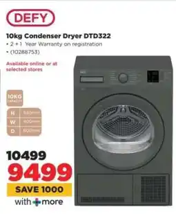 HiFi Corp DEFY 10kg Condenser Dryer DTD322 offer