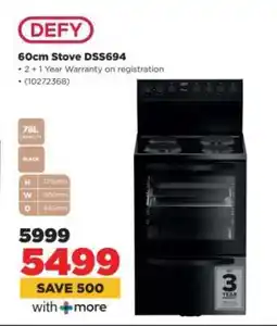HiFi Corp DEFY 60cm Stove DSS694 offer