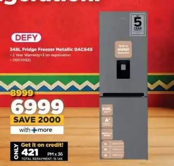 HiFi Corp DEFY 348L Fridge Freezer Metallic DAC645 offer