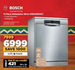 HiFi Corp Bosch 13 Place Dishwasher Silver SMS45NI00Z offer
