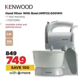HiFi Corp KENWOOD Hand Mixer With Bowl.HMP22.000WH offer