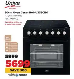 HiFi Corp Univa 60cm Oven Ceran Hob U336CB-1 offer