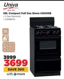 HiFi Corp Univa 58L Compact Full Gas Stove UG005B offer