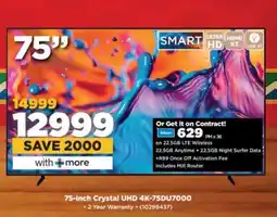 HiFi Corp 75-inch Crystal UHD 4K-75DU7000 offer